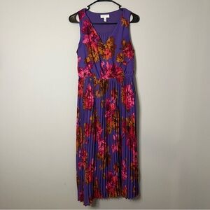 Sofia by Sofia Vergara Purple Floral Maxi Dress Small